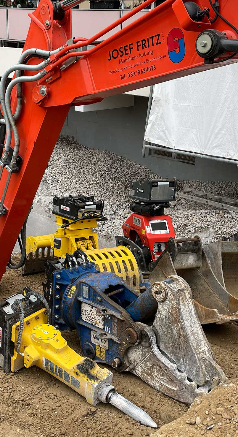 Bagger, der ein Fundament aushebt
